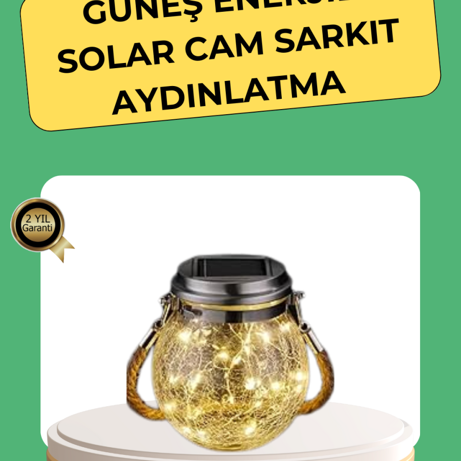Solar Powered Decorative Glass Lamp