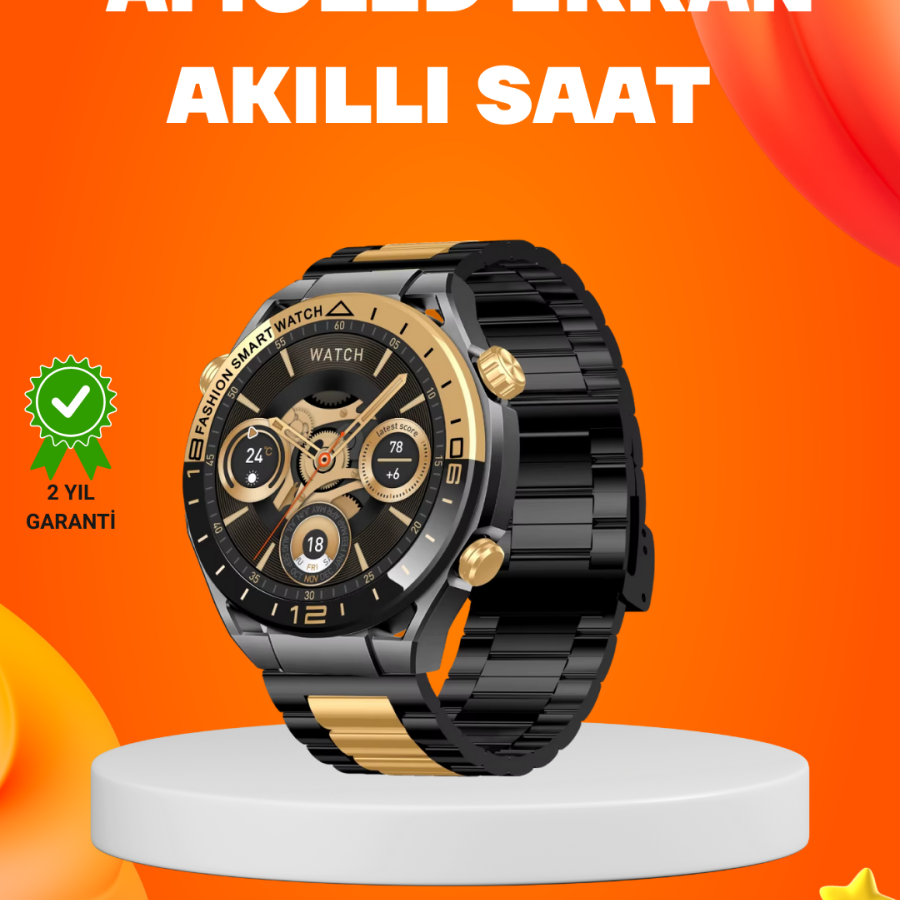 Amoled Smart Watch IP67 Waterproof with 3 Bracelets and Health Tracking