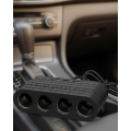 Vehicle Multiplexer with 4 Cigarette Lighter Ports, Type C and USB Supported Safe Power Distributor