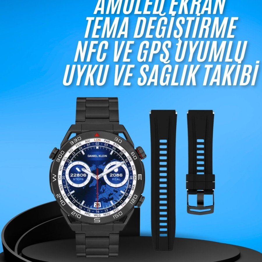 Smart Watch Steel Strap Amoled Screen Android and IOS Compatible Able to Answer Calls