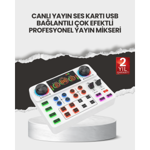 Multi-Effect Live Broadcast Audio Mixer USB and Wireless Compatible