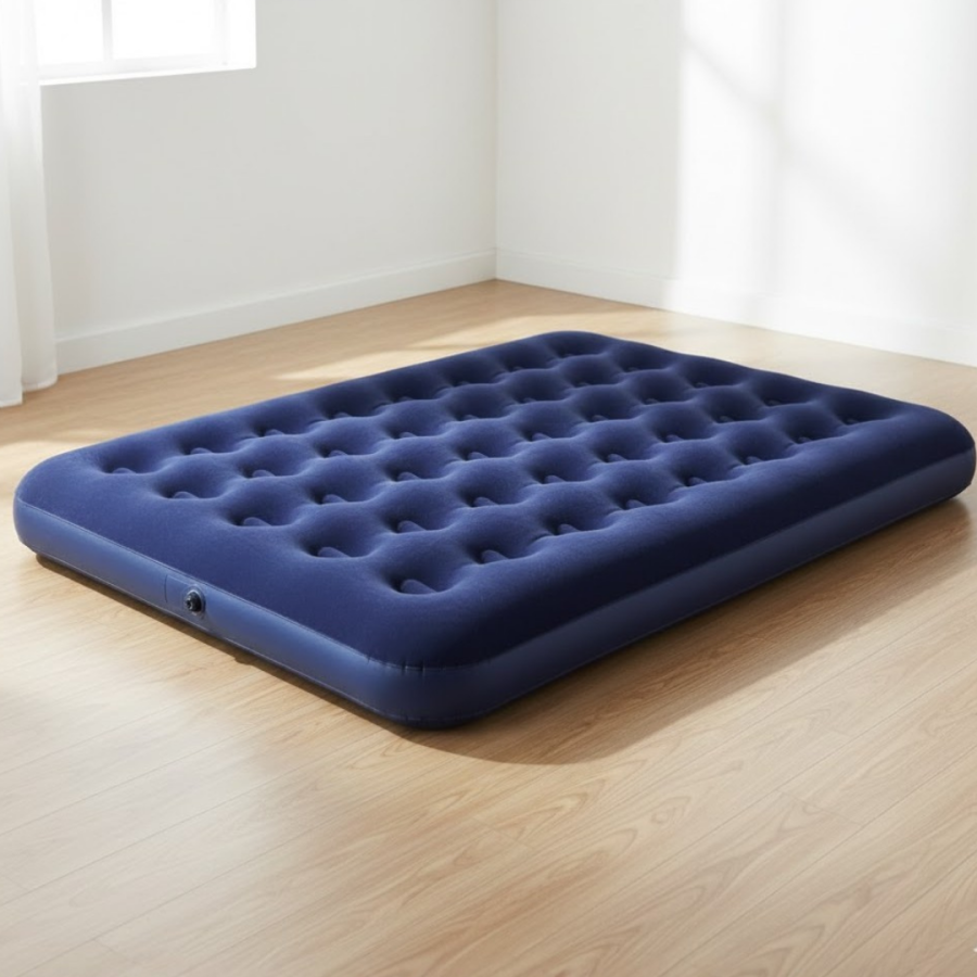 Outdoor Inflatable Bed Double Flocked Surface Comfortable Use
