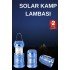 Solar Rechargeable Camping Lamp Solar Powered Sled Camping Lantern Tent Lantern LED Searchlight
