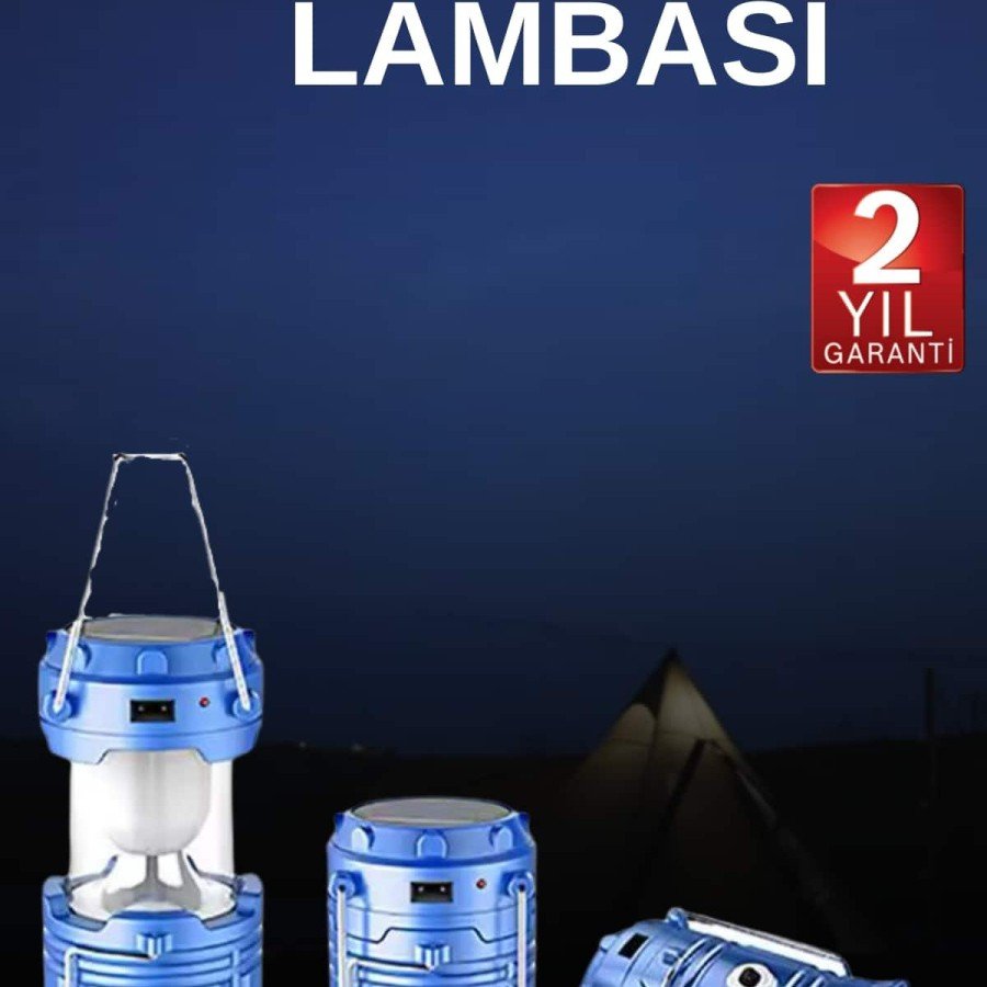 Solar Rechargeable Camping Lamp Solar Powered Sled Camping Lantern Tent Lantern LED Searchlight