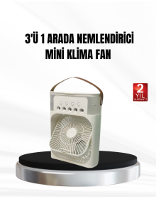 3 in 1 Mini Air Conditioner Fan with USB Rechargeable, 7 Colors Night Light and Humidifier