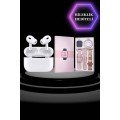 Pink Amoled Screen Smart Watch with 3 Bands and New Generation Pro Wireless Bluetooth Headset ANC/ENC