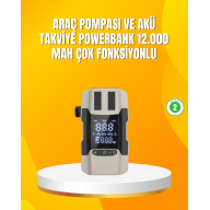 12,000 mAh Battery Booster Powerbank Built-in Air with Digital Display