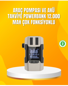 12,000 mAh Battery Booster Powerbank Built-in Air with Digital Display