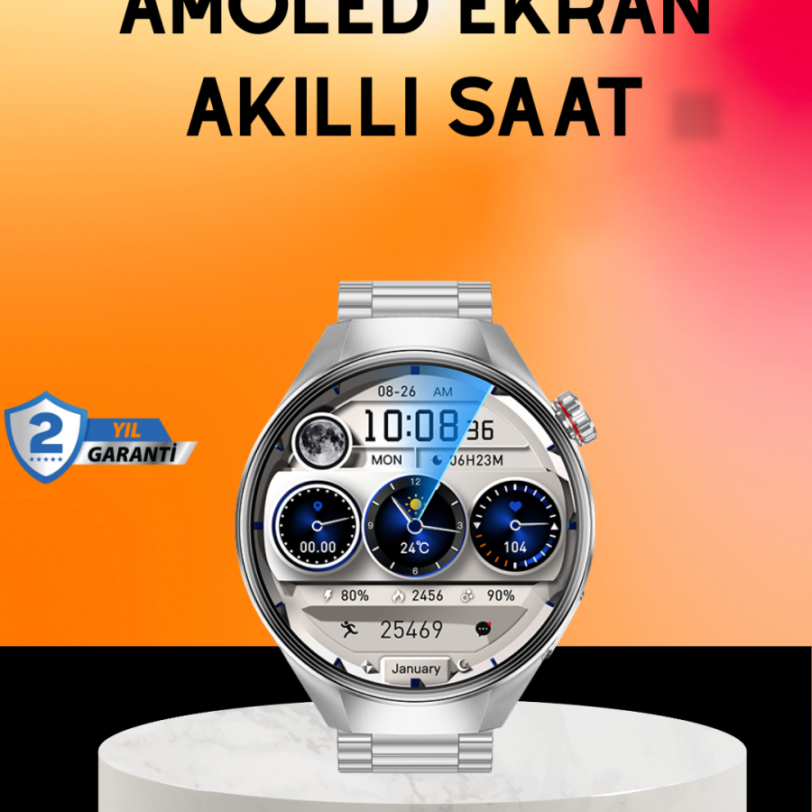 Smart Watch AMOLED Screen with Bluetooth Search – Heart Rate, Sleep and Sports Tracking