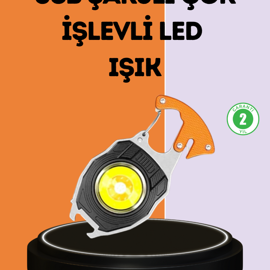 Emergency Whistle Keychain Flashlight with LED Light