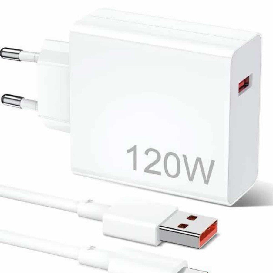 120W Charger Fast Dual Turbo Charger Set White 120W Charger Fast Dual Turbo Charger Set White