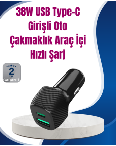 38W Vehicle Type Fast Charger with Power Delivery Support