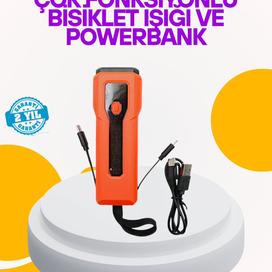Waterproof Bike Light Front Headlamp with 5000 mAh Powerbank