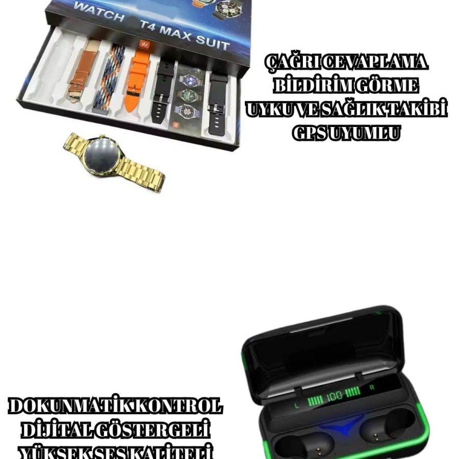 Powerbank Bluetooth Headset And Smart Watch 7 Strands Metal Cord Plastic Cord