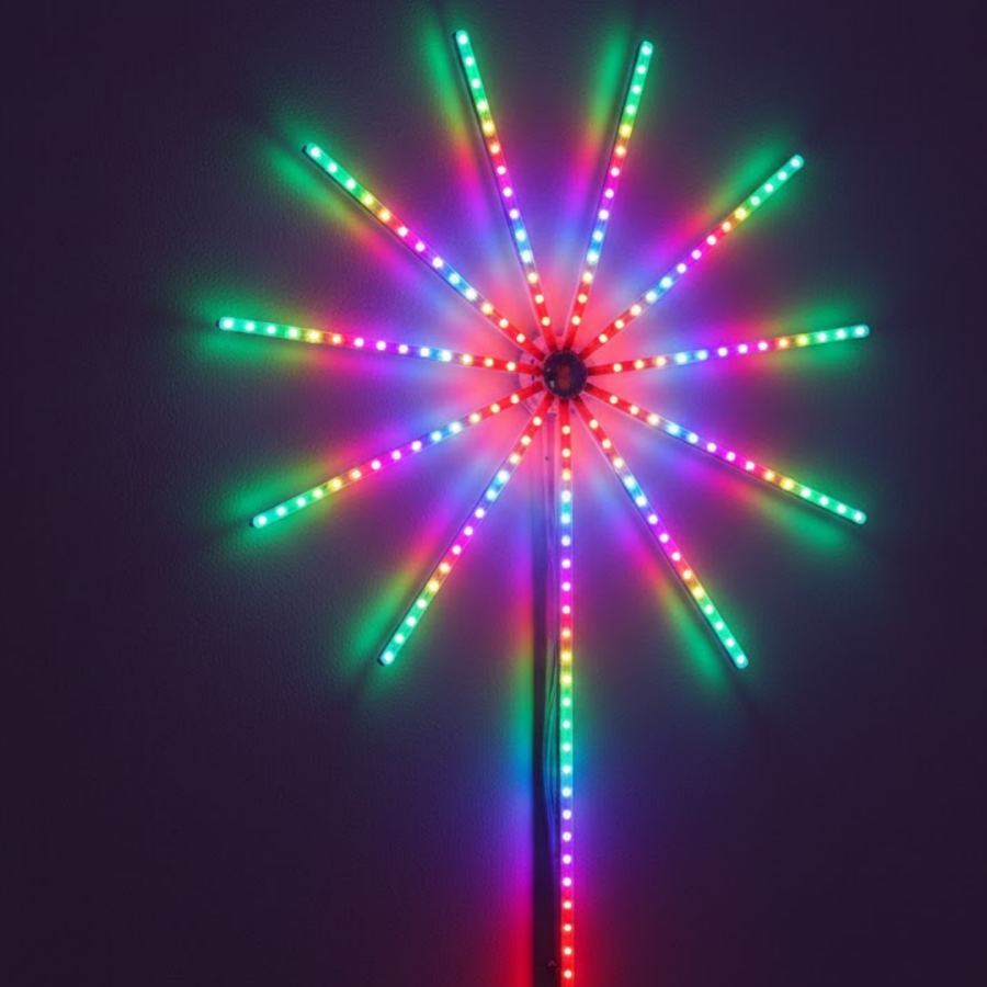 Modular RGB LED Wall Light with Fireworks Effect Remote Control