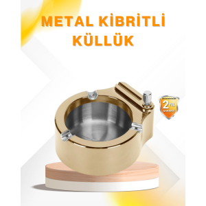 Lighter Integrated Ashtray Refillable Metal Body