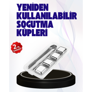 Metal Ice Cube Set and Ice Clip Made of Stainless Steel