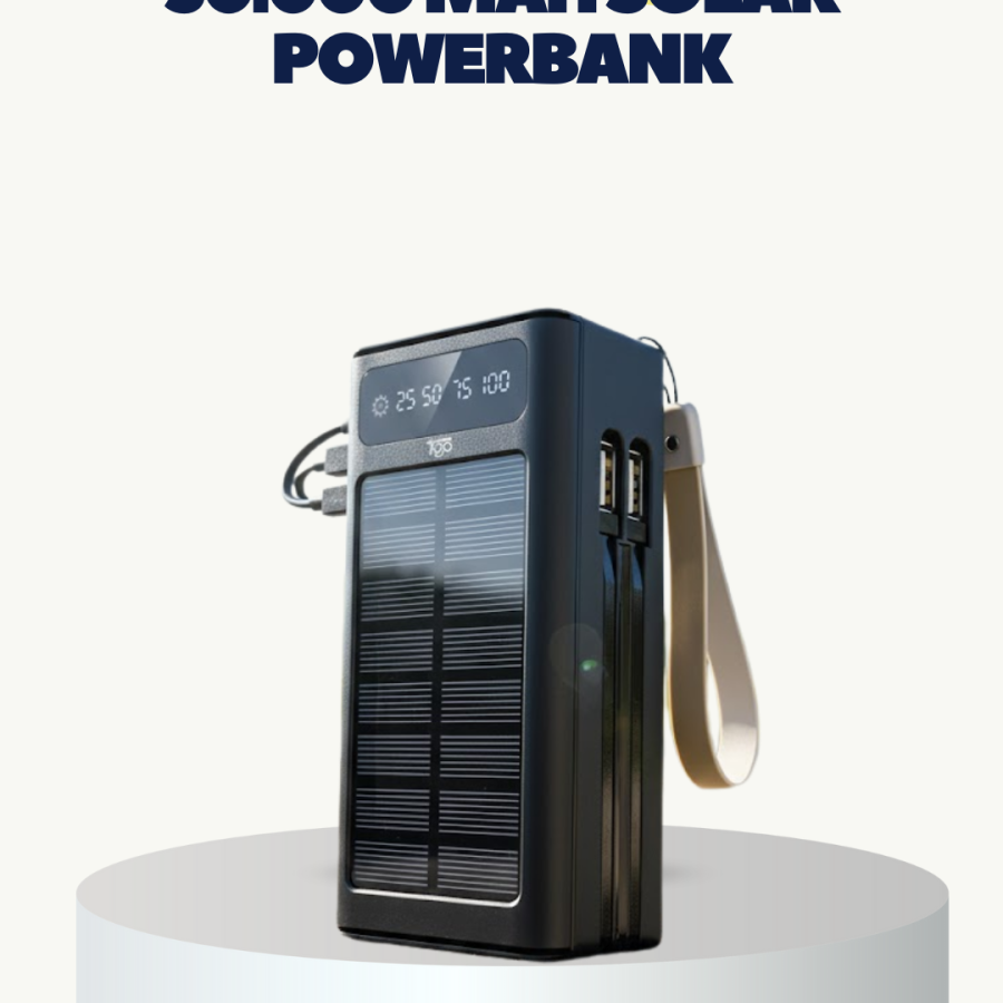 LED Illuminated Solar Panel Powerbank For Travel and Camping