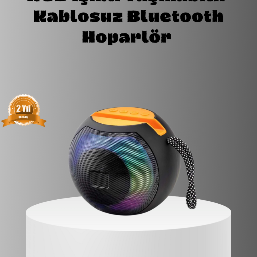 Portable Bluetooth Speaker – RGB Lights, Powerful Bass and 8 Hours Battery Life