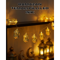 Battery Operated Ramadan Lights LED Ornament with Gold Color Lantern Figure