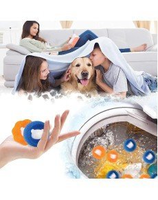 2 Washable Sponge Balls for Washing Machine and Feather Collector for Pets
