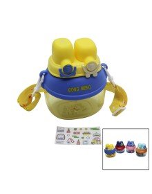 2 LOCKING LIDS COLORED MICA CRYSTAL BOWL BOTTLE WITH STRAW WITH NYLON BAG WITH HANGER 1280ML