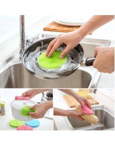 2-Piece Multi-Purpose Silicone Dish Brush - Trivet - Holder