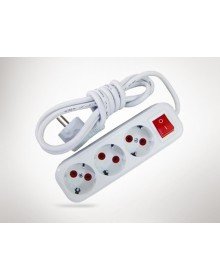 Switched Triple Grounded Group Socket with 2 m Cable