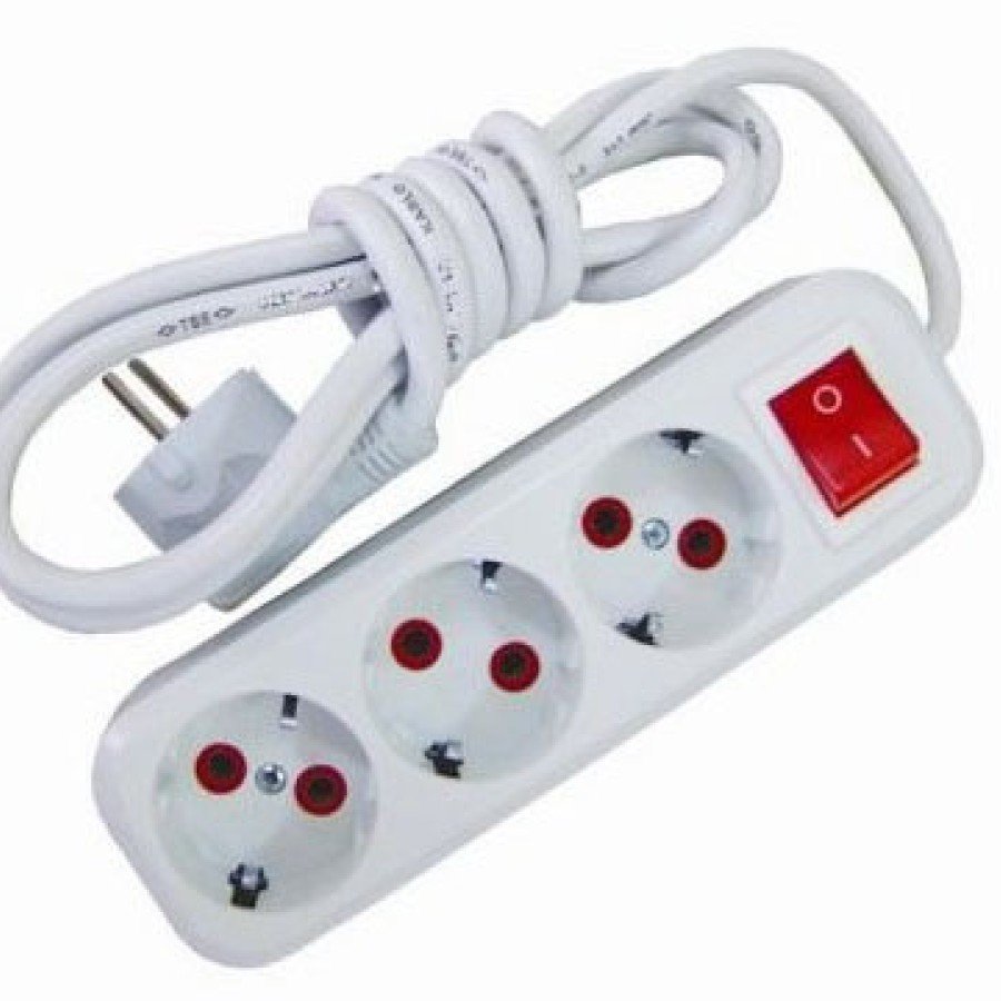 Switched Triple Grounded Group Socket with 2 m Cable