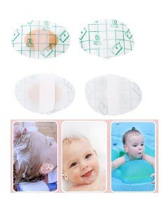20 Pcs Baby Bath Pool Ear Tape - Transparent Waterproof Adhesive Tape Hairdresser Tape