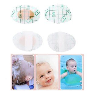 20 Pcs Baby Bath Pool Ear Tape - Transparent Waterproof Adhesive Tape Hairdresser Tape