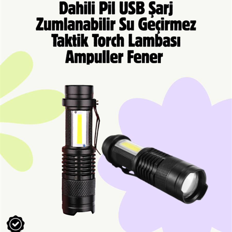 2000 Lumen LED Flashlight - Water Resistant, Focused, Clip-On