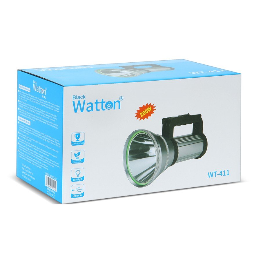 200W POWERFUL RECHARGEABLE FLASHLIGHT PROJECTOR WATTON WT-411 200W POWERFUL RECHARGEABLE FLASHLIGHT PROJECTOR WATTON WT-411