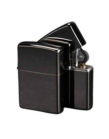 Black Boxed Metal Lighter Gasoline Souvenir