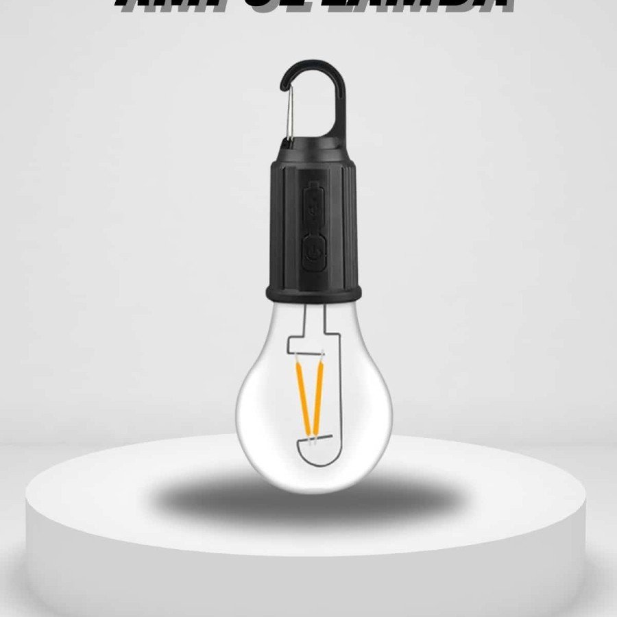 Portable Hanging Bulb Camping Lamp Hanging Type-C Rechargeable Garden Lamp