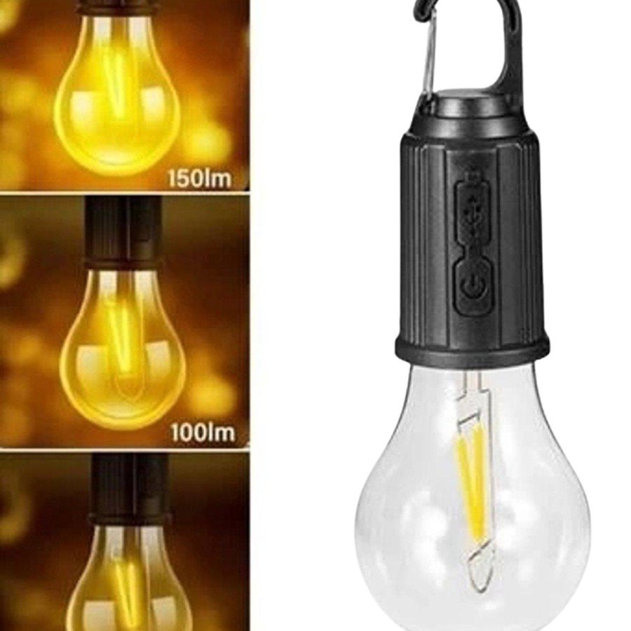 Portable Hanging Bulb Camping Lamp Hanging Type-C Rechargeable Garden Lamp