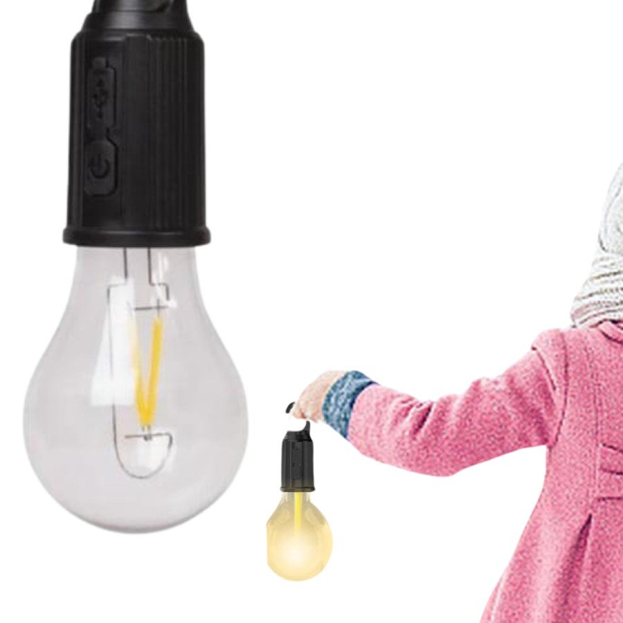 Portable Hanging Bulb Camping Lamp Hanging Type-C Rechargeable Garden Lamp