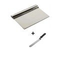 Set of 2 Dough Shaper Oblique Cake Spatula + Metal Dough Cutter Scraper Spatula