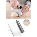 Set of 2 Dough Shaper Oblique Cake Spatula + Metal Dough Cutter Scraper Spatula