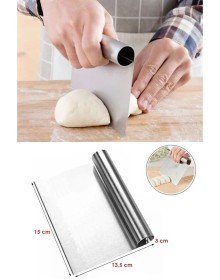 Set of 2 Dough Shaper Oblique Cake Spatula + Metal Dough Cutter Scraper Spatula