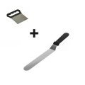 Set of 2 Dough Shaper, Oblique Cake Spatula and Metal Dough Cutter Scraper Spatula