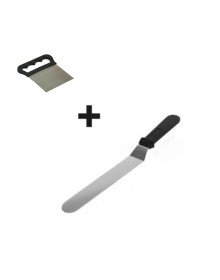 Set of 2 Dough Shaper, Oblique Cake Spatula and Metal Dough Cutter Scraper Spatula