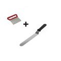 Set of 2 Dough Shaper, Oblique Cake Spatula and Metal Dough Cutter Scraper Spatula