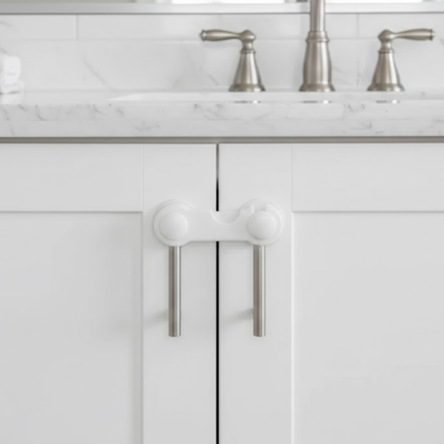 4 Pieces of Cabinet and Drawer Safety Lock with Double-Sided Tape Safe Design