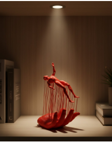 3D Hand on Human Figure Red Artistic Table Top Decor 12x18 cm
