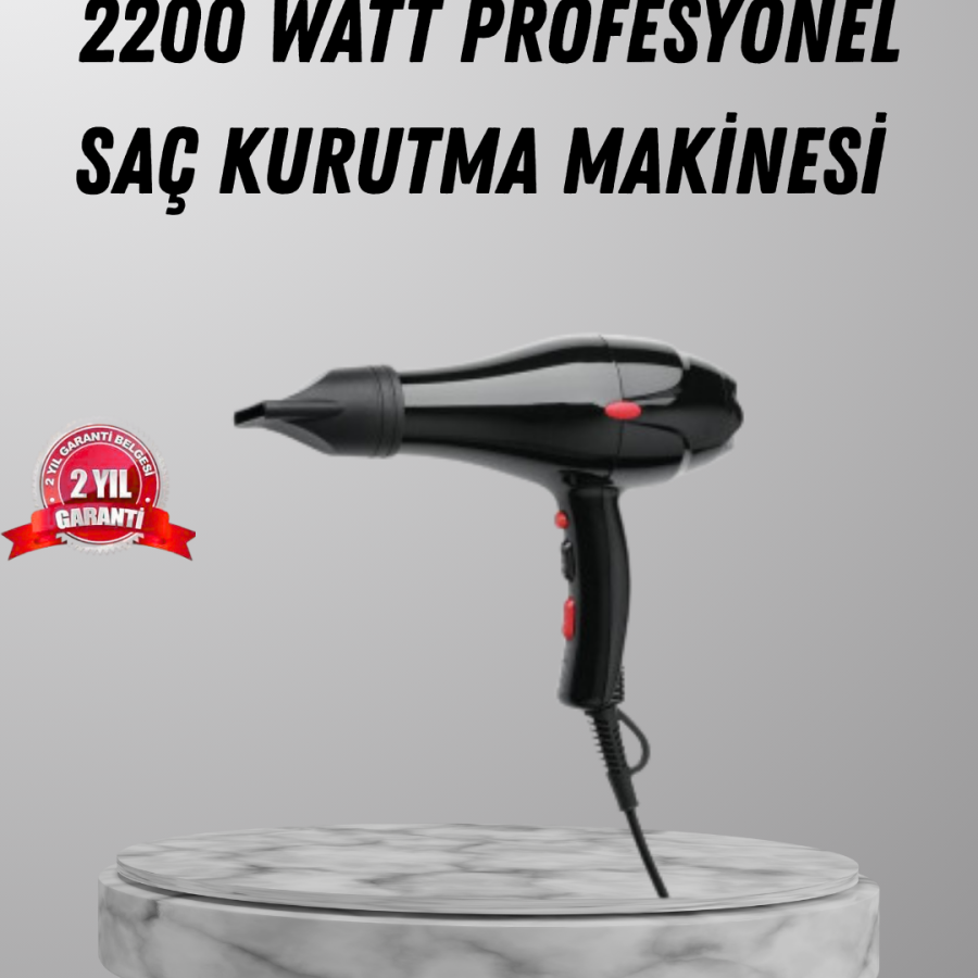 2200W Blow Dryer – Professional AC Motor, Cold and Hot Blow