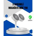 Adjustable Speed ​​Double Headed Desktop Fan – Cooling with Night Light
