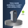 Child Proof Thermal Socket – 3 USB Charging and Current Protection