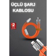 120W Fast Charging Cable Orange High Power Capacity Multiple Charging Ports
