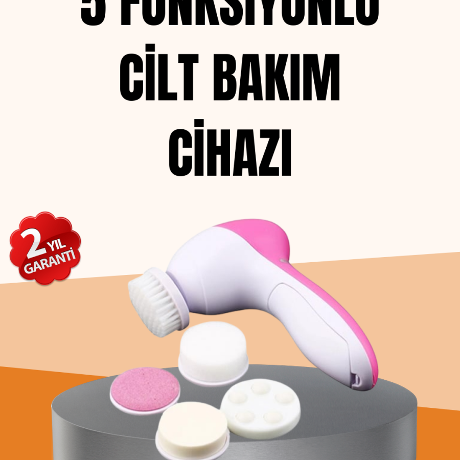 Facial Skin Care Tool with 5 Heads for Deep Cleansing and Massage